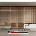 New Chinese Bamboo Curtain Roller Curtain 3d model