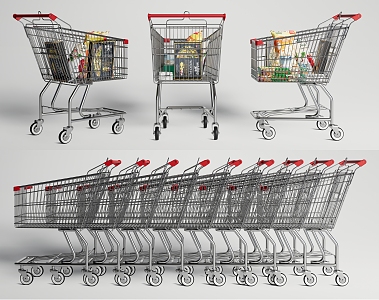 Supermarket Shopping Trolley Children Shopping Trolley 3d model