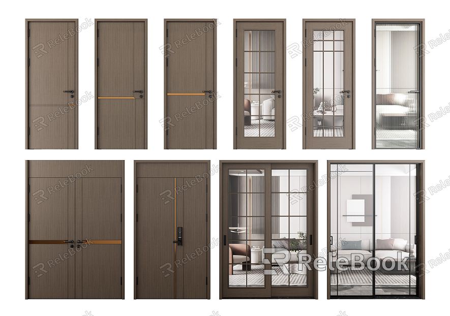 Modern swing door single door combination model