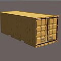 Golden Single Container Building With Standard Metal Structure And Functional Doors