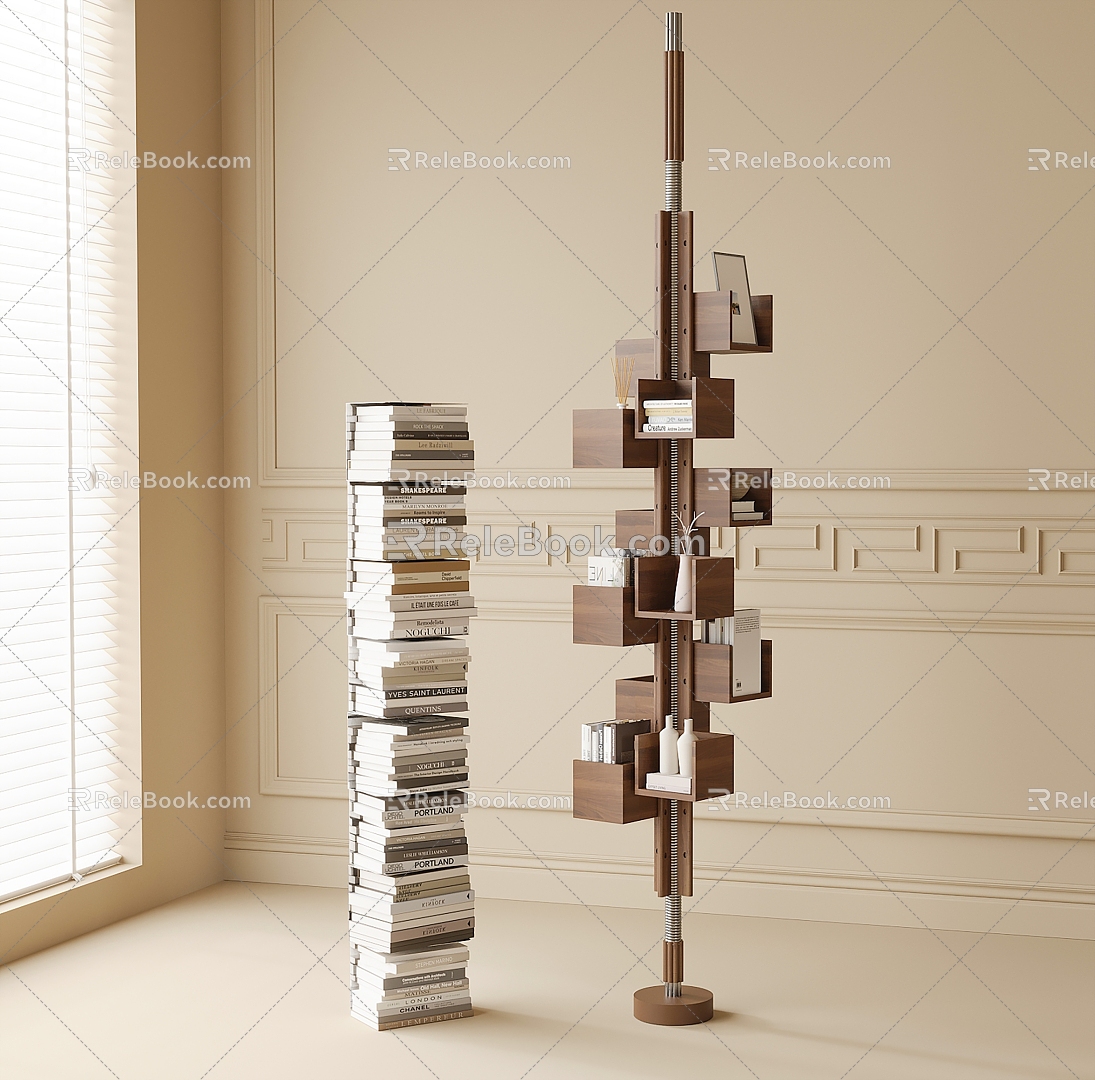 Bookshelf Storage Rack Books Books 3d model