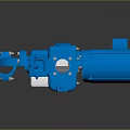 Blue Industrial Pump Equipment With Motor Housing And Base Structure