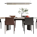 Dining table and chair combination 3d model