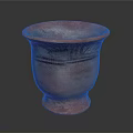 Traditional Handcrafted Red Pottery Sculpture Vessel With Carved Patterns And Base