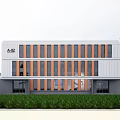 Modern Industrial Factory Building Multi-storey Factory Building Modern Factory Building Square Factory Building Multi-storey Office 3d model