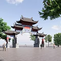 Chinese archway 3d model