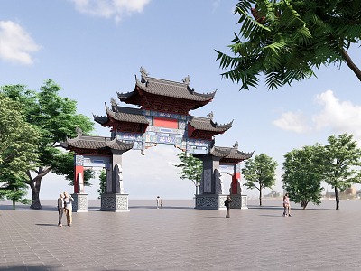 Chinese archway 3d model