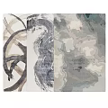 Square Rug With Abstract Watercolor Pattern In Neutral Gray Beige Tones Soft Texture Living Room