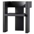 Modern Black Single Chair With Sleek Wooden Frame And Minimalist Design