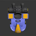 Colorful Blue And Yellow Toy Car With Black Seat And Yellow Wheels