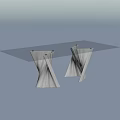 Plisset Coffee Table with Glass Top and Unique Artistic Leg Design