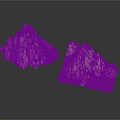 Artificial Rock Mountain Models With Natural Texture And Green Mossy Base 3d model
