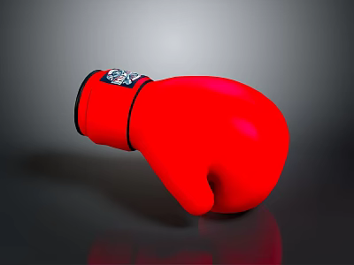 High Quality Red Boxing Glove Training Equipment With Black Trim Design 3d model