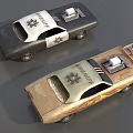 Classic Modified Sheriff Cars With Flame Graphics Hood Supercharger And Colorful Designs