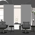 Elegant Modern Beauty Hair Salon Interior With Styling Chairs Mirrors And Furniture