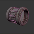 Industrial Cylindrical Metal Equipment With Rustic Surface And Striped Structure