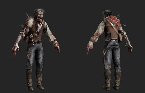 Horror zombie horror thriller movie zombie monster games can do action 3d model