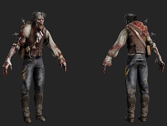 Horror zombie horror thriller movie zombie monster games can do action 3d model