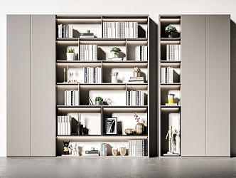 Modern bookcase combination 3d model