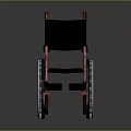 Ergonomic Medical Wheelchair With Red Frame Black Seat Armrests And Durable Wheels