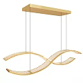 Luxurious Gold Curved Chandelier With Crystal Inlays For Modern Interior Decor