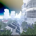 Detailed Aerial Planning of Urban Community with Road Network Building Layout and Green Areas