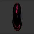 Black Soccer Cleats With Pink Logo And Vibrant Studs For Athletic Activities