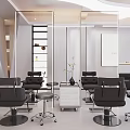 Elegant Modern Beauty Hair Salon Interior With Styling Chairs Mirrors And Furniture