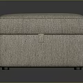 Taupe Woven Fabric Ottoman with Square Design for Modern Living Room Decor