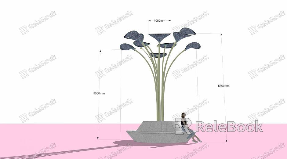 Lamp post seat stool model