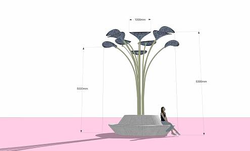 Lamp post seat stool 3d model