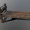 Antique Rustic Wooden Bed Frame With Scroll Design And Solid Wood Structure