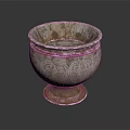 Elegant Vintage Textured Decorative Vase With Carved Patterns And Round Base For Home Decor