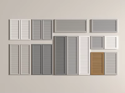 Modern shutter cabinet door shutter panel cabinet door 3d model