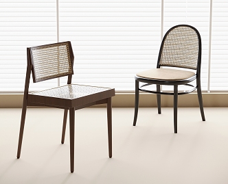 Modern Rattan Single Chair Dining Chair Tea Chair Book Chair 3d model