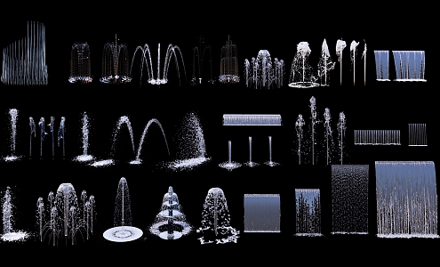 modern fountain water column water collection 3d model