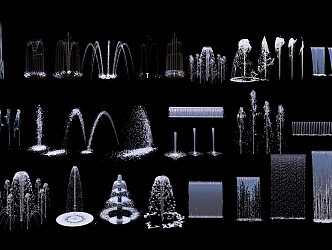 modern fountain water column water collection 3d model