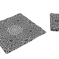 Black and White Geometric Pattern Square Decorative Textiles with Intricate Design Details 3d model