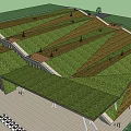 Museum Building With Green Roof Walking Paths And Scenic Landscape For Visitors