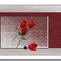 Elegant Floral Display With Red Roses Green Leaves On Metallic Background Shelf