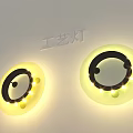 Round Craft Wall Lights With Warm Yellow Illumination For Indoor Decor