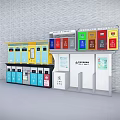 Public Facilities Featuring Colorful Lockers Information Desk And Service Counters 3d model