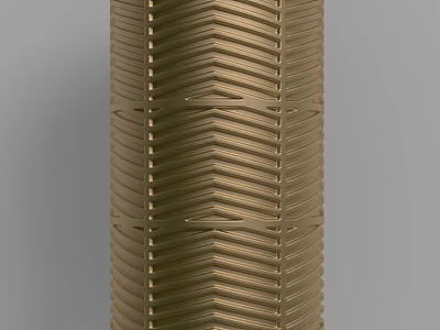Golden Textured Column With Intricate Zigzag Pattern And Modern Design 3d model