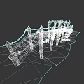 Wooden Bridge With Spiked Tops Rope Railings And Plank Walkway Design