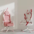 AutoFull Pink And White Red Gaming Chairs With Modern Ergonomic Design