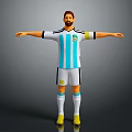 Game Movie Character Wearing Argentina Football Striped Jersey With Team Logo