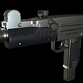 Black Tactical Submachine Gun With Metal Body Ergonomic Grip And Modern Design Features