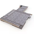 Industrial Metal Grate Platform Structure With Multi Panel Textured Surface And Small Equipment Unit