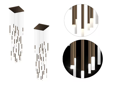 Modern Inflatable Decorative Structures With Hanging Strips And Square Bases 3d model