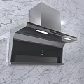 Modern Stainless Steel Range Hood As Essential Kitchen Appliance On Marble Wall